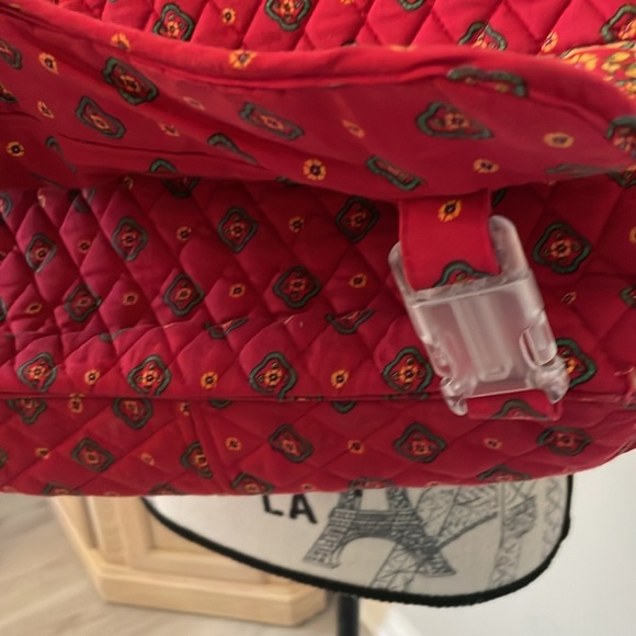 Vintage Victoria Hill Red Paisley Quilted Cotton Messenger Bag w/Eyeglass Case - Picture 3 of 10